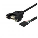 StarTech.com USBPNLAFHD3 USB 2.0 - 480Mbps USB-A Panel Mount Cable - 1m Panel Mount - USB-A to Header