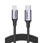 UGREEN 3A - 60W PD Lightning to USB-C Cable - 2m - Braided MFi Certified - 480Mbps - Aluminum Shell