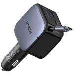 UGREEN 55909B 90W Fast Car Charger with Retractable Cable