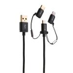 Verbatim 65385 Metallic Charge&Sync 3-in1 Micro +Lightning+ USB-C-Black 120cm