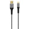 Verbatim 65989 USB-A to USB-C Cable - 1.2m - Grey Tough Max - Fortified with DuPont Kevlar - 21AWG wire - Supports QuickCharge 2.0 & 3.0