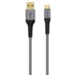Verbatim 65989 USB-A to USB-C Cable - 1.2m - Grey Tough Max - Fortified with DuPont Kevlar - 21AWG wire - Supports QuickCharge 2.0 & 3.0