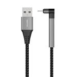 Valore CA-006 USB-A to Lightning Cable - 1m - Black 90-Degree Elbow - Gaming Cable