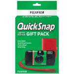 Fujifilm QuickSnap Disposable one time use Camera with Flash Christmas Gift Pack 2025 (27 Exposures) Single use, Includes: QuickSnap Camera, Photo Album, Wrist Strap