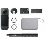Insta360 X5 360° Waterproof 8K Action Camera Essentials Bundle 8K30/5.7K60 Dual-Lens - 360 Auto-Stitched Capture - 33'  Waterproof with No Housing Required