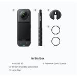 Insta360 X5 360° Waterproof 8K Action Camera Premium Lens Guards Bundle - Includes 1 x Insta360 X5, 1 x Lens Cap,1 x 114cm Invisble Selfie Stick and 1 x Premium Lens Guards