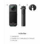 Insta360 X5 360° Waterproof 8K Action Camera Foldable Selfie Stick Bundle - Includes 1 x Insta360 X5 , 1 x Lens Cap and 1 x Foldable 2-in-1 Selfie Stick (1/4" Mount)