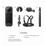 Insta360 X5 360° Waterproof 8K Action Camera Road Cycling Bundle - Includes 1 x Insta360 X5, 1 x Lens Cap, 1 x 114cm Invisible Selfie Stick, 1 x Bike Computer Mount (Independent handlebars) and 1 x Bike Kit.