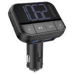 Promate EZFM-2 -Dual USB-A ports, In-Car FM Transmitter Supports Handsfree, Easy Plug-n-Play Remote Control, LCD Display