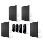 Arlo Essential (3rd Gen) 2K Outdoor Wire-Free Battery Camera with Solar - 4 Pack 130° Field of View / Dual-band Wi-Fi
