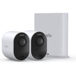 Arlo Ultra 3 4K Outdoor Wire-Free Camera System with Spotlight - 2 Pack & hub kit Ultra-Wide 180° View / Brilliant Color Night Vision