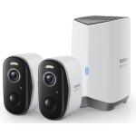 Baseus Security N1 Plus 3MP/2K Outdoor Wire-Free Camera Kit - 2 Pack N1 Plus Camera x2 / HomeStation x1 / Expandable Local Storage, up to 16TB
