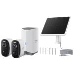 Baseus Security N1 Plus 3MP/2K Outdoor Wire-Free Camera Kit With Solar - 2 Pack N1 Plus Camera x2/ A1 Solar Panel x2 / HomeStation x1 Expandable Local Storage, up to 16TB