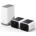 Eufy Security SoloCam S220 2K Outdoor Wire-Free Battery Solar Camera Kit - 2 Pack 6,500 mAh Battery last up to 120 Days / Homebase3 with 16GB Storage / AI Recognition
