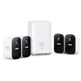 Eufy Security eufyCam 2C Pro 2K Outdoor Wire-Free Battery Camera Kit - 4 Pack 6,700 mAh Battery last up to 180 Days / Homebase2 with 16GB Storage