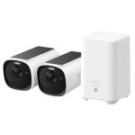 Eufy Security eufyCam E40 Essential 2K Outdoor Wire-Free Battery Solar Camera Kit - 2 Pack With Homebase 2