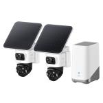 Eufy Security eufyCam S4 4K Triple-Lens PTZ Outdoor Wire-Free Battery Solar Camera Kit - 2 Pack 13,400 mAh Battery last up to 365 Days / Homebase3 with 16GB Storage / Built-in 5.5W Solar Panel, Radar and PIR Sensor
