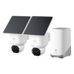 Eufy Security SoloCam E42 4K Outdoor PT Wire-Free Battery Solar Camera Kit - 2 Pack Homebase3 with 16GB Storage