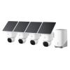 Eufy Security SoloCam E42 4K Outdoor PT Wire-Free Battery Solar Camera Kit - 4 Pack Homebase3 with 16GB Storage