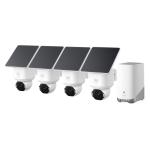 Eufy Security SoloCam E42 4K Outdoor PT Wire-Free Battery Solar Camera Kit - 4 Pack Homebase3 with 16GB Storage