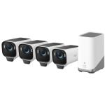 Eufy Security eufyCam S3 Pro 4K Outdoor Wire-Free Battery Solar Camera Kit - 4 Pack Homebase3 with 16GB Storage