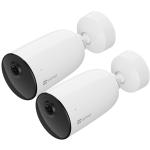 EZVIZ CB3 AOV 3MP/2K Outdoor Wire-Free Battery Camera with Spotlight - White - 2 Pack 5200 mAh Battery / Customisable Voice Notification