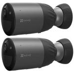 EZVIZ BC1c AOV 8MP/4K Outdoor Wire-Free Battery Camera with Spotlight - 2 Pack 10400 mAh Battery Life / Customisable Voice Notification