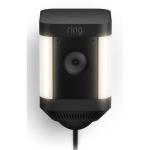 RING Spotlight Cam Plus Plug-In - Black 1080p - 2.4GHz WiFi - Built-In Siren