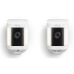 RING 2-Pack Spotlight Cam Plus Battery - White - 1080p HD Video - Advanced Motion Detection with Customisable Motion Zones