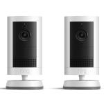 RING 2-Pack Outdoor Camera Plus 2K Battery - White - 2K Video - Advanced Motion Detection with Customisable Motion Zones