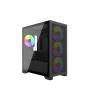 Cooler Master Elite 302 ITX/mATX Black Mini Tower Gaming Case Tempered Glass, 4 x120mm ARGB Fans Pre-installed, CPU Cooler Support Upto 163.5mm, GPU Support Upto 365mm, 4x PCI Slot, 360mm Radiator Supported, Front I/O: 1x USB 3.2, 1x Type C Cooler Master Elite 302 ITX/mATX Black Mini Tower Gaming Case Tempered Glass, 4 x120mm ARGB Fans Pre-installed, CPU Cooler Support Upto 163.5mm, GPU Support Upto 365mm, 4x PCI Slot, 360mm Radiator Supported, Front I/O: 1x USB 3.2, 1x Type C