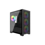 Cooler Master Elite 302 ITX/mATX Black Mini Tower Gaming Case Tempered Glass, 4 x120mm ARGB Fans Pre-installed, CPU Cooler Support Upto 163.5mm, GPU Support Upto 365mm, 4x PCI Slot, 360mm Radiator Supported, Front I/O: 1x USB 3.2, 1x Type C