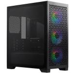 Cooler Master Elite 302 Tempered Glass ITX / mATX Mini Tower Gaming Case - Black 4x 120mm ARGB Fans Pre-Installed - CPU Cooler Support up to 163.5mm - GPU Support up to 365mm - 4x PCI Slots - 360mm Radiator Support - Front I/O: 1x USB 3.2 -