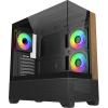 Cooler Master Elite 690 Tempered Glass ATX Tower Gaming Case - Wood Black 3x 120mm ARGB Fan Pre-Installed - CPU Cooler Support up to 170mm - GPU Support up to 425mm - 7x PCI Slots - 360mm Radiator Support - Front I/O: 1x USB-C - 2x USB - HD