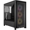 Corsair FRAME 4000D RS ARGB Black ATX MidTower Gaming Case Tempered Glass, 3x 120mm A-RGB Fan Pre-installed, CPU Cooler Support Upto 170mm, GPU Support Upto 370mm, 7x PCI, Slot, 360mm Radiator Supported, Front I/O: 2x USB, 1x Type C, HD Aud