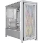 Corsair FRAME 4000D RS ARGB White ATX MidTower Gaming Case Tempered Glass, 3x 120mm A-RGB Fan Pre-installed, CPU Cooler Support Upto 170mm, GPU Support Upto 370mm, 7x PCI, Slot, 360mm Radiator Supported, Front I/O: 2x USB, 1x Type C, HD Aud