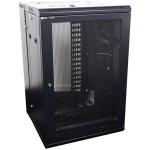 Dynamix RDME12 12RU 600mm Deep Universal Swing     Wall Mount Cabinet - 200mm Removable Backmount - Supplied with Rear Vertical Cable Tray, 18mm MDF Mounting Panel, 6 way Power Rail BLACK Colour