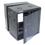 Dynamix RDME18 18RU 600mm Deep Universal Swing Wall Mount Cabinet - 200mm Removable Backmount - Supplied with Rear Vertical Cable Tray, 18mm MDF Mounting Panel, 6 way Power Rail BLACK Colour
