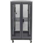Dynamix RSR22-6X10 22RU Server Cabinet 1000mm Deep (600 x 1000 x 1190mm) - Incl. 1 x Fixed Shelf, 4x Fans, 25x Cage Nuts 4x Castors & 4x Level Feet - Static load - Glass front door, mesh rear door