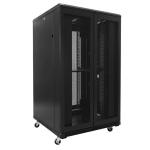 Dynamix RSR27-8X10 27RU Server Cabinet 1000mm Deep     (800x1000x1388mm) Includes 1x Fixed Shelf, 4x Fans, 25xCage Nuts, 4x Castors & 4x Level Feet. Black Gloss Colour, Dual Mesh Front Door Removeable Sides, Bottom Wire Path