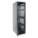 Dynamix FLAT PACK RSR45-6X10FP 45RU Server Cabinet 1000mm Deep  (600x1000x2160mm). Includes 3xFixed Shelves, 4x Fans,25x Cage Nuts, 4x Castors & 4x Level Feet.Black Gloss Colour, Tinted Glass Door,Removable Sides, Bottom Wire Path