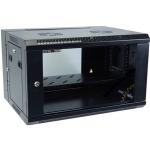 Dynamix RSFDS6-450 6RU Universal Swing Wall Mount Cabinet - Removable Back mount supplied with Left & Right Hinges (600 x 450 x 368mm) - 1x Fixed Shelf, 10 x cage nuts - Gloss Black Colour