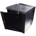 Dynamix RSFDS24-600 24RU 600mm Deep Universal Swing Wall Mount Cabinet - Removable Backmount (600 x 600 x 1167mm) - Includes 2x fans, 1x fixed shelf, 10x cage nuts - Gloss black colour