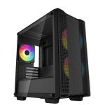 DEEPCOOL CC360 ARGB Black Mini Tower mATX Case Tempered Glass, 3x 120mm ARGB Fans Pre-Installed, CPU Cooler Support up to 165mm, GPU Support up to 320mm, 3x PCI Slot, 360mm Radiator Supported, Front I/O: 2x USB, HD Audio