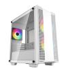 DEEPCOOL CC360 ARGB White Mini Tower mATX Case Tempered Glass, 3x 120mm ARGB Fans Pre-Installed, CPU Cooler Support up to 165mm, GPU Support up to 320mm, 3x PCI Slot, 360mm Radiator Supported, Front I/O: 2x USB, HD Audio DEEPCOOL CC360 ARGB White Mini Tower mATX Case Tempered Glass, 3x 120mm ARGB Fans Pre-Installed, CPU Cooler Support up to 165mm, GPU Support up to 320mm, 3x PCI Slot, 360mm Radiator Supported, Front I/O: 2x USB, HD Audio