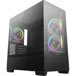 DEEPCOOL CG380 MATX Mini Tower Case Black with 3 X ARGB PWM Fans Front I/O: 1x Type C, 2x USB, HD Audio
