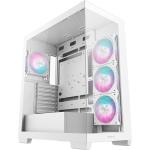 DEEPCOOL CG580 White ATX Mid Tower Case, Tempered Glass, with 4x 120mm ARGB Fans Pre-installed, CPU Cooler Support Upto 176mm, GPU Support Upto 410mm, 7x PCI Slot, 360mm Ratiator Supported, Front I/O: 2x USB, 1x Type C, HD Audio