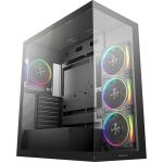 DEEPCOOL CG580 Black V2 ATX Mid Tower Case, Tempered Glass, with 4x 120mm ARGB Fans Pre-installed, CPU Cooler Support Upto 176mm, GPU Support Upto 410mm, 7x PCI Slot, 360mm Ratiator Supported, Front I/O: 2x USB, 1x Type C, HD Audio