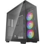 DEEPCOOL CH780 Black ATX mid Tower Gaming Case , CPU Cooler Support Upto 132mm, GPU Support Upto 480mm, 1 X 420mm ARGB Fan installed, PCIe 4.0 riser cable with GPU Mount, Front I/O: 4x USB, 1x Type C