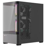 Formula V Line Crystal U1M Floe Black Mini Tower Gaming Case Tempered Glass, 3x 120mm ARGB PWM , CPU Cooler Support Upto 168mm, GPU Support Upto 362mm, 4x PCI Slot, 240mm Radiator Supported, Front I/O: 1x USB 2.0, 1x USB 3.0, 1x Type C, HD